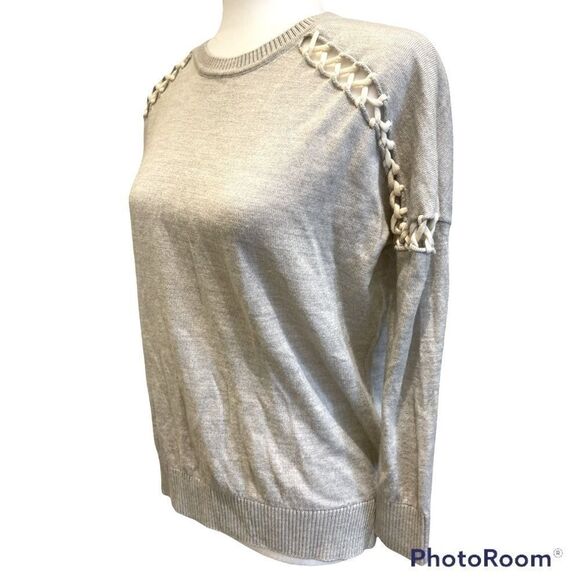 525 America Grey Merino Wool Lace Up Detail Sz XS - Picture 4 of 6